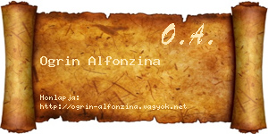Ogrin Alfonzina névjegykártya